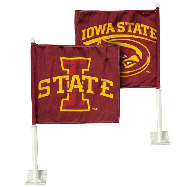 Cardinal I-State Cy Head 2-Sided Car Flag (11.5"x13")